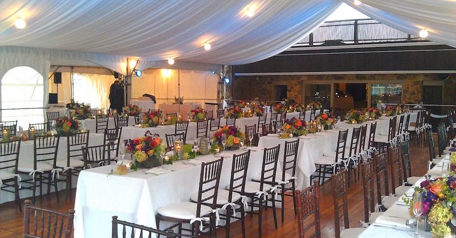 wedding photo decorated table settings