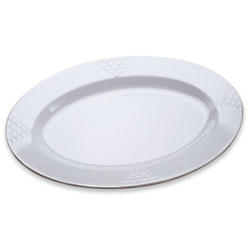 TRAY OVAL 15X11 WHITE MELAMINE
