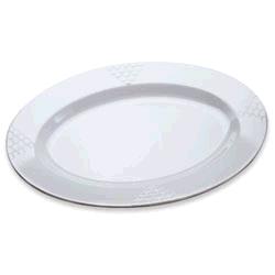 TRAY OVAL 18X14 WHITE MELAMINE