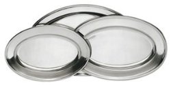 TRAY STAINLESS OVAL 16X12